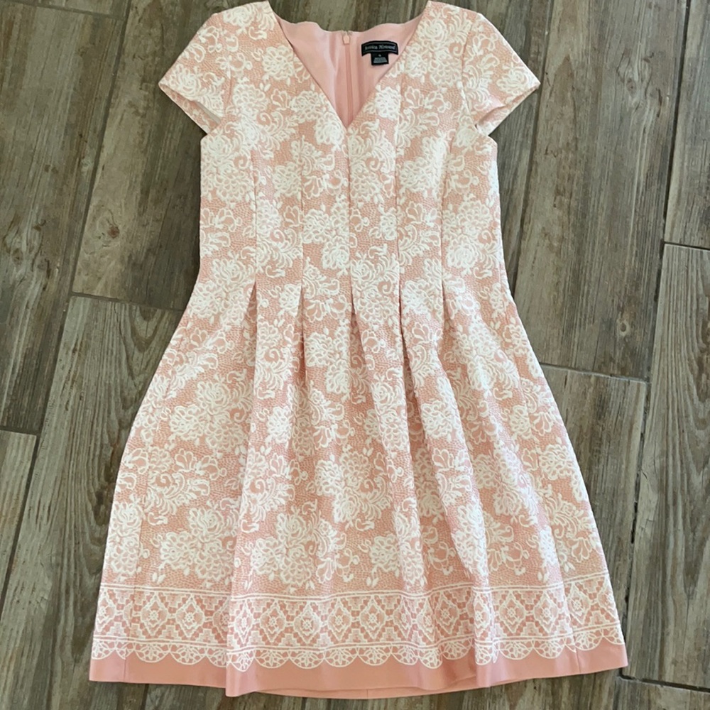 Blush pink and white dress